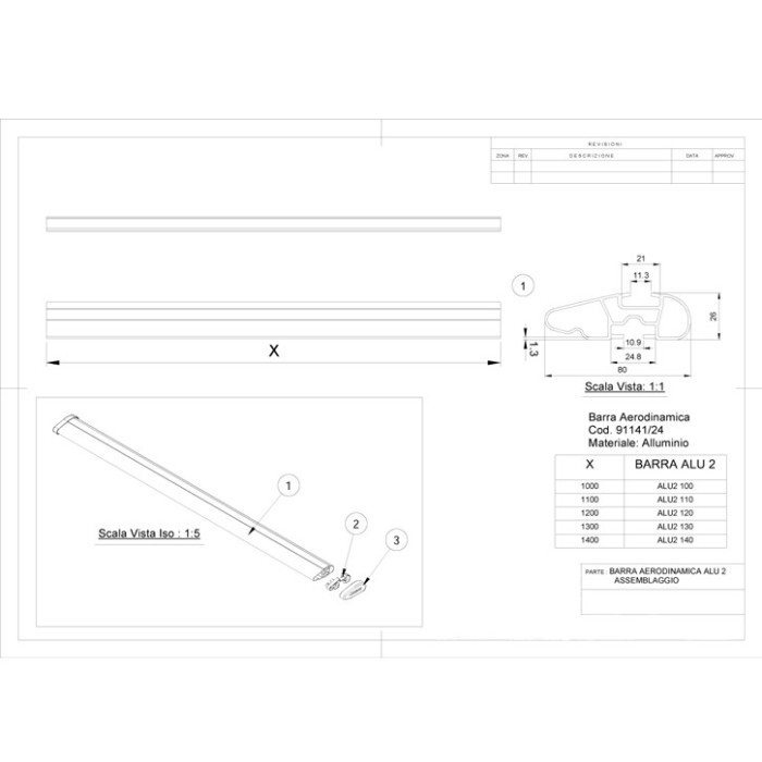 Barre portatutto Aerodynamic Black in alluminio della Farad con kit compatibile con FIAT 500X 5 porte dal 2014 in poi senza corrimano (senza railing